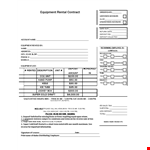 Equipment Lease Agreement for Renter | Secure Your Rental Contract example document template