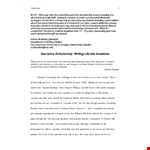 Narrative Scholarship Essay Sample example document template