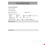 Download Standard Lesson Plan Template example document template