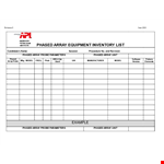 Simple Equipment Inventory List Template example document template