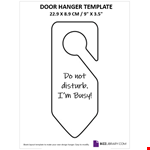 Do Not Disturb Door Hanger Printable example document template 