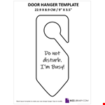 Do Not Disturb Door Hanger Printable example document template