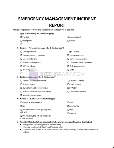 Emergency Management Incident Report