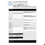 Electoral Registration Form Printable example document template