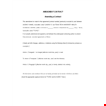 Effective Contract Amendment example document template
