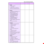 Early Event Planning Checklist Example example document template