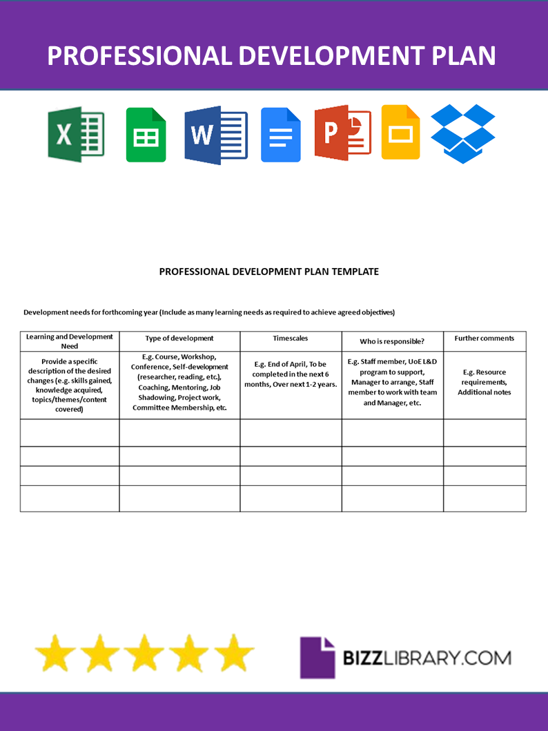 professional development plan template