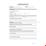 Employee Disciplinary Action Form example document template