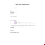 Annual Bonus Appreciation Letter example document template