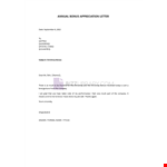 Annual Bonus Appreciation Letter example document template 