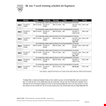 Week Training Schedule Template example document template 