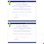 Free Baptism Certificate example document template