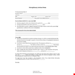 Disciplinary Action Form for School Students | Parent and Child After Consequences example document template