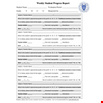 Student Weekly Progress Report example document template