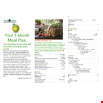 Monthly Meal Calendar example document template