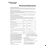 Professional Personal Statement Format for Job Seekers - Highlighting Skills, Relevant Information example document template