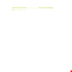 Spring Cleaning Shopping List example document template
