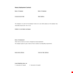Nanny Employment Contract Template example document template