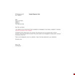 Patient Complaint Response Letter example document template