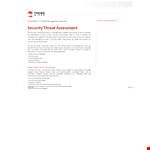 Security Threat Assessment Template example document template