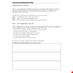 Develop Your Personal Business Plan | International | PDF Template example document template