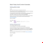 Black Friday Email Marketing Template example document template