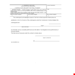 Contractor Receipt for Final Payment | Payment Contract example document template