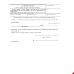 Contractor Receipt for Final Payment | Payment Contract example document template 