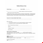 Dental Medical Records Release Form example document template