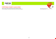 Quiz Score Sheet Template Track Total Round Scores With CAFOD