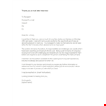 Thank You Email After Interview Template - Expressing Gratitude to the Recipient example document template 