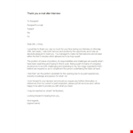 Thank You Email After Interview Template - Expressing Gratitude to the Recipient example document template