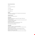 Personal Training Sales Resume example document template