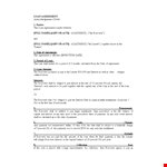 Loan Agreement Template - Easy-to-Use Agreement for Borrower and Lender example document template