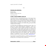 Job Offer Letter To Trainee In Doc example document template 