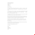 Company Joining Offer Letter Template example document template