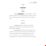 Corporate Bylaws | Meeting Requirements & Board of Directors | Corporation example document template