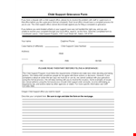 Office Child Support Agreement | Support & Grievance for Child example document template