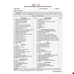 Medication Treatment Checklist Template example document template