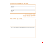 Efficient Project Planning Template for Productive Students example document template