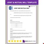 Joint Will Template example document template