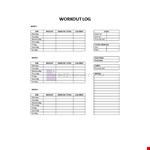 Workout Log Template example document template