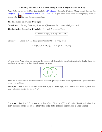 Subset Venn Diagram Example