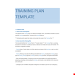 Download Our Contingency Training Manual Template Today - Training Guaranteed example document template