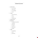 Business Plan Outline example document template