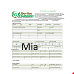 Printable Residential Lease Application example document template