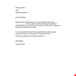 Get Your Relieving Letter Easily with Company's Resignation Order example document template