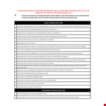 Technical Level Task List Template example document template