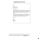 Formal Rejection Letter In Pdf example document template