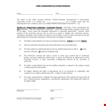 Contract Employee Appointment Letter: Secure Your New Role as a Sponsored Employee example document template